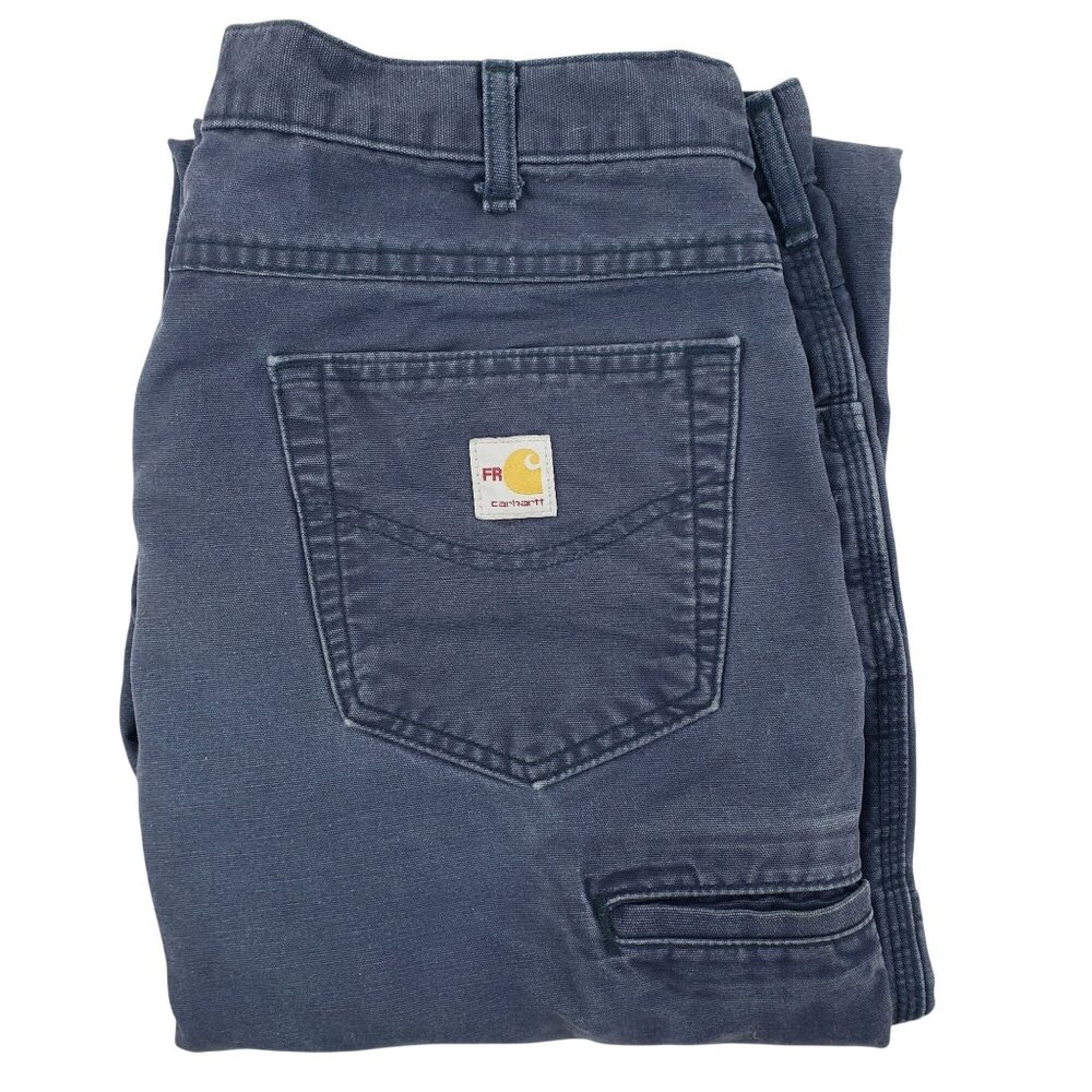Carhartt FRB159 DNY Pants Men's 36x30 Navy Flame Resistant Work Carpenter Cat 2